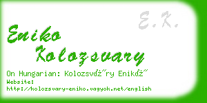 eniko kolozsvary business card